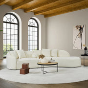133" Japandi Style Luxury Modern Boucle Fabric Curvy Sectional Couch