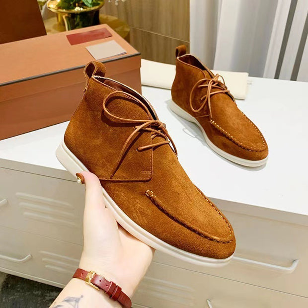 nullMen's Mid-top Flat Pumps Ankle Boots Lace-up - Premium 0 from null - Just $54.19! Shop now at Nobles Store