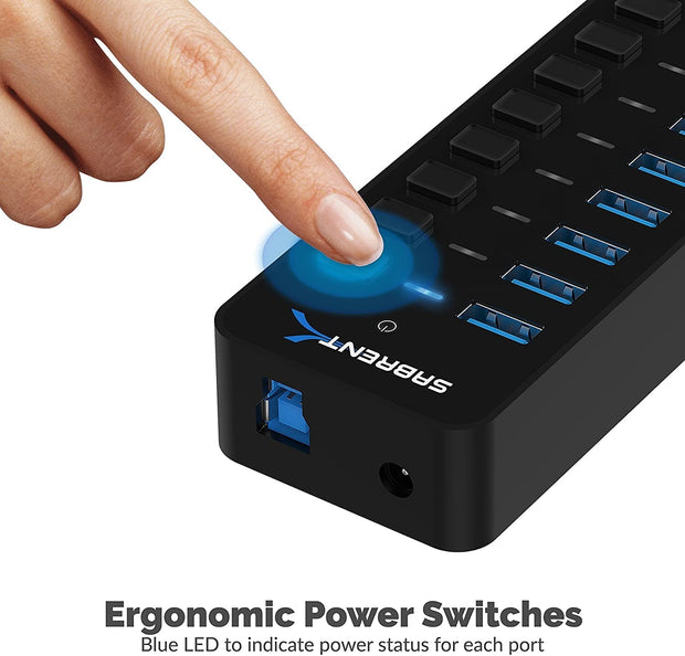 Computer Accessories & Peripherals, Computers & Accessories, Electronics, USB Hubs10-Port 60W USB 3.0 Hub with Individual Power Switches - Premium  from Nobles Store - Just $84.43! Shop now at Nobles Store