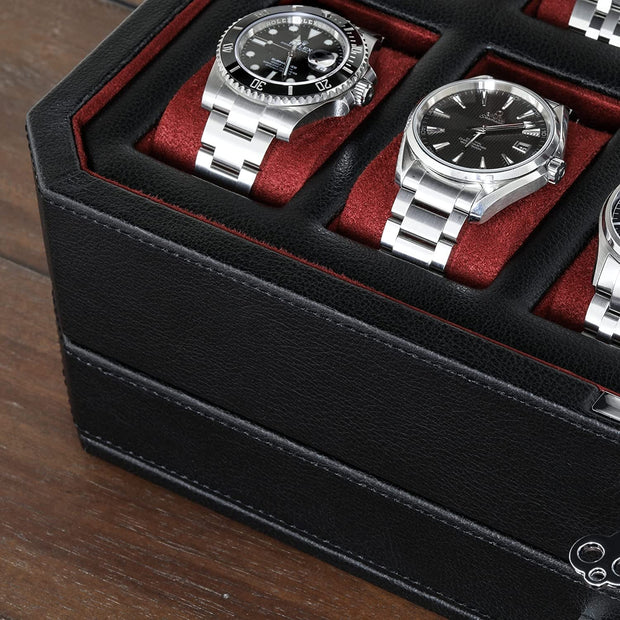 Cabinets & Cases, Clothing, Jewelry & Watch Accessories, Shoe, Shoes & Jewelry, Watch Accessories12 Slot Leather Watch Box with Valet Drawer - 12 Slot Luxury Watch Case Display Organizer - Premium  from Nobles Store - Just $179.93! Shop now at Nobles Store