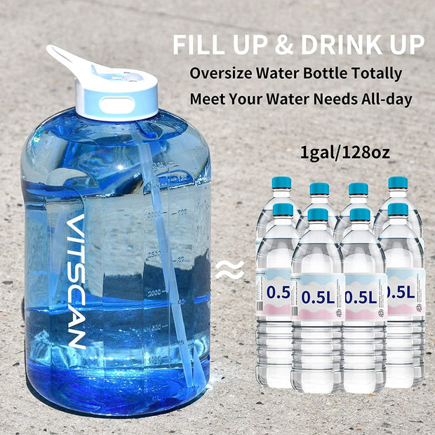 Sports & Outdoor Recreation Accessories, Sports & Outdoors, Sports Water Bottles128OZ/1 Gallon Water Bottle with Straw - Premium  from Nobles Store - Just $36.32! Shop now at Nobles Store