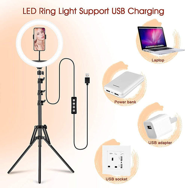 Decor, Home, Lighting & Light Fixtures, Novelty Lights, Ring Lights13" LED RGB Selfie Ring Light W/ Mini & Extendable Tripod Stand & Phone Holder - Premium  from Nobles Store - Just $50.64! Shop now at Nobles Store