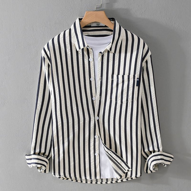 Color Matching Long Sleeve Men's Shirt Top - Premium 0 from Nobles Store - Just $25.74! Shop now at Nobles Store