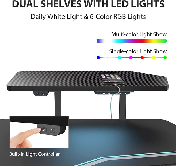 Computer Workstations, Desks & Workstations, Office Furniture & Lighting, Office ProductsGaming Desk, Standing Desk Keyboard Tray, 72" Wing Shaped Music Studio Desk Electric Adjustable Height Desk Sit Stand Desk with LED Shelves, Gaming Recording Live Stream, Slot Design - Premium  from Nobles Store - Just $1403.23! Shop now at Nobles Store