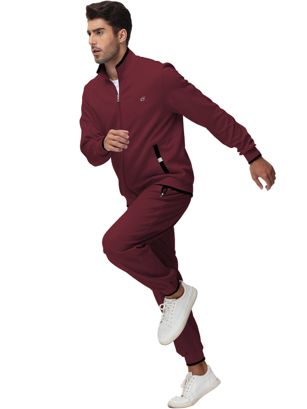 Clothing, Mens Clothing, Mens Workout ClothingMen'S Tracksuits Sweatsuits for Men Set Track Suits 2 Piece Casual Athletic Jogging Warm up Full Zip Sweat Suits Wine Red XL - Premium  from Nobles Store - Just $63.78! Shop now at Nobles Store