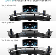 Computer Workstations, Desks & Workstations, Office Furniture & Lighting, Office ProductsGaming Desk, Standing Desk Keyboard Tray, 72" Wing Shaped Music Studio Desk Electric Adjustable Height Desk Sit Stand Desk with LED Shelves, Gaming Recording Live Stream, Slot Design - Premium  from Nobles Store - Just $1403.23! Shop now at Nobles Store