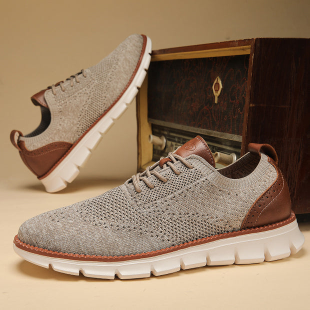 nullBritish Brogue Casual Men's Shoes Fashionable Flying Woven Surface Breathable Lightweight Sneaker - Premium 0 from null - Just $87.58! Shop now at Nobles Store