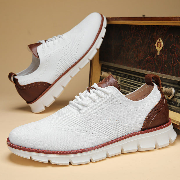 nullBritish Brogue Casual Men's Shoes Fashionable Flying Woven Surface Breathable Lightweight Sneaker - Premium 0 from null - Just $87.58! Shop now at Nobles Store