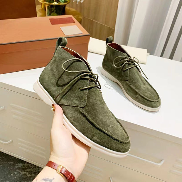 nullMen's Mid-top Flat Pumps Ankle Boots Lace-up - Premium 0 from null - Just $54.19! Shop now at Nobles Store