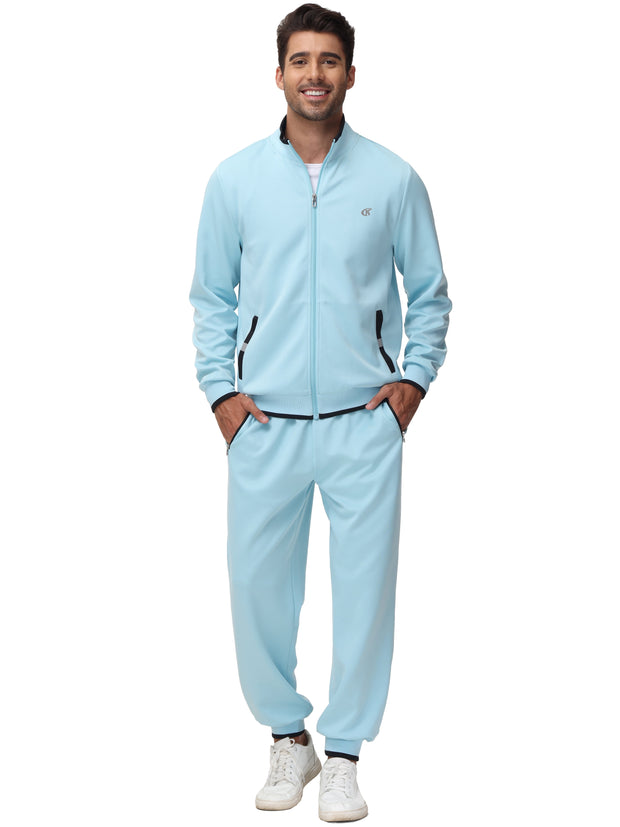 Clothing, Mens Clothing, Mens Workout ClothingMen'S Tracksuits Sweatsuits for Men Set Track Suits 2 Piece Casual Athletic Jogging Warm up Full Zip Sweat Suits Grayblue S - Premium  from Nobles Store - Just $63.78! Shop now at Nobles Store