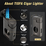 Home & Garden, Household Merchandises, Lighters & Smoking AccessoriesCigar Humidor, Cedar Wood Cigar Case with Cigar Lighter, V Cut Cigar Cutter,Cigar Holder 3 in 1 Travel Cigar Humidor Box - Premium  from Nobles Store - Just $65.79! Shop now at Nobles Store