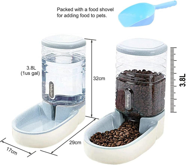Automatic Feeders, Dogs, Feeding & Watering Supplies, Pet SuppliesMeikuler Pets Auto Feeder 3.8L,Food Feeder and Water Dispenser Set for Small & Big Dogs Cats and Pets Animals (Grey) - Premium  from Nobles Store - Just $51.51! Shop now at Nobles Store