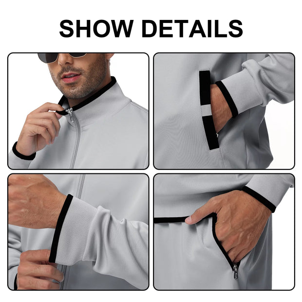 Clothing, Mens Clothing, Mens Workout ClothingMen'S Tracksuits Sweatsuits for Men Set Track Suits 2 Piece Casual Athletic Jogging Warm up Full Zip Sweat Suits Darkgrey M - Premium  from Nobles Store - Just $63.78! Shop now at Nobles Store