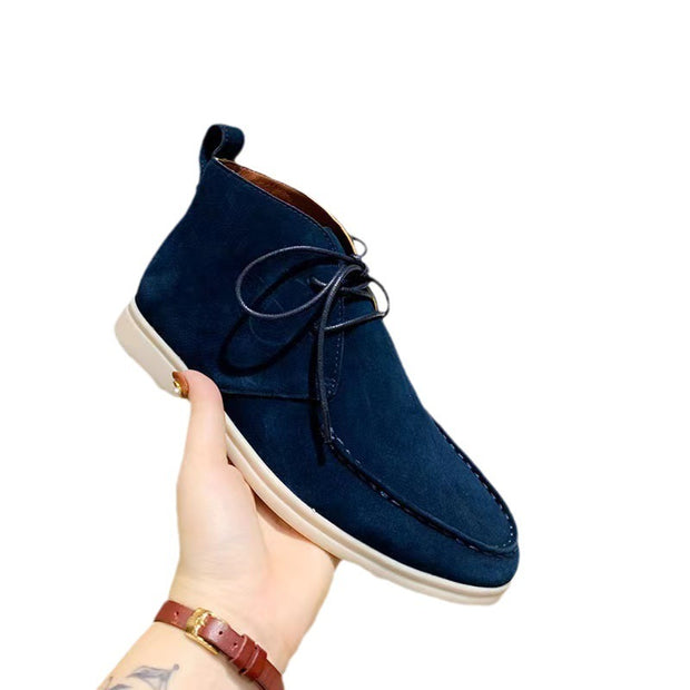 nullMen's Mid-top Flat Pumps Ankle Boots Lace-up - Premium 0 from null - Just $54.19! Shop now at Nobles Store
