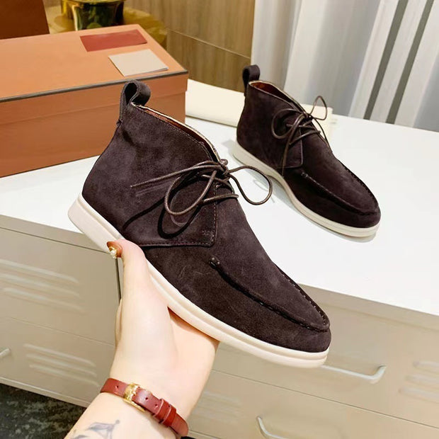 nullMen's Mid-top Flat Pumps Ankle Boots Lace-up - Premium 0 from null - Just $54.19! Shop now at Nobles Store
