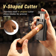 Home & Garden, Household Merchandises, Lighters & Smoking AccessoriesCigar Humidor, Cedar Wood Cigar Case with Cigar Lighter, V Cut Cigar Cutter,Cigar Holder 3 in 1 Travel Cigar Humidor Box - Premium  from Nobles Store - Just $65.79! Shop now at Nobles Store