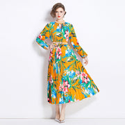 WomenBeaded Positioning Printed Pleated Pearl Buckle Pleated Dress - Premium 0 from Nobles Store - Just $38.01! Shop now at Nobles Store