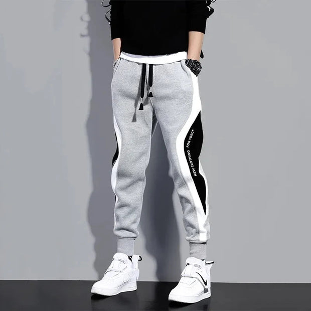 Casual Pants, Men's Clothing, PantsAutumn Men'S Wide Loose Casual Pants Mens Patchwork Nine-Point Sports Elastic Rope Breathable Tie-Foot Trousers - Premium  from Nobles Store - Just $35.85! Shop now at Nobles Store