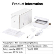 Mini vacuum Sealer Vacuum Compression Bag Food Bag Machine - Premium  from USAdrop - Just $30! Shop now at Nobles Store