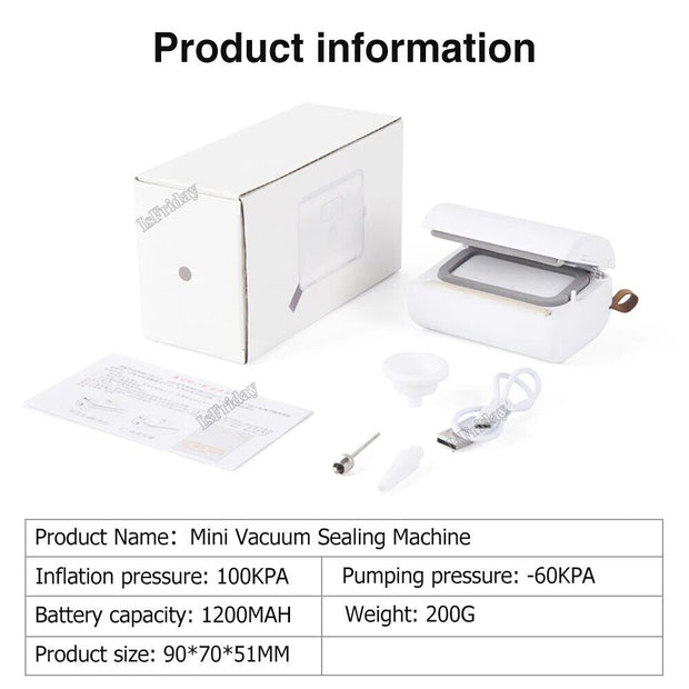 Mini vacuum Sealer Vacuum Compression Bag Food Bag Machine - Premium  from USAdrop - Just $30! Shop now at Nobles Store