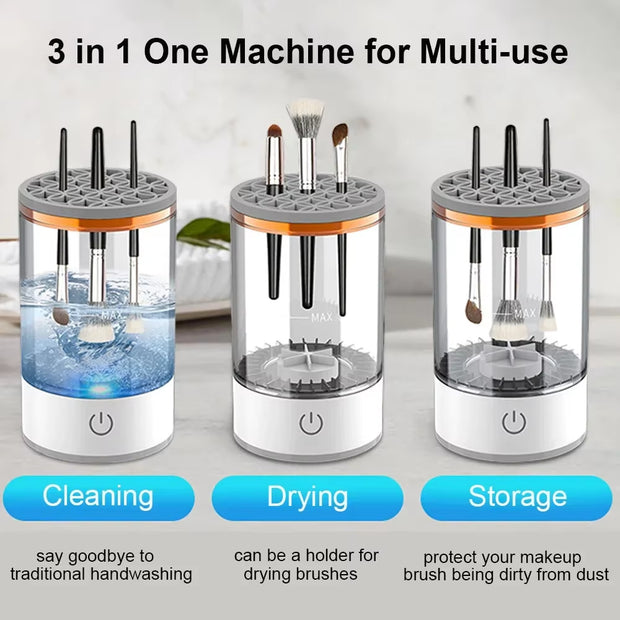 Beauty & Health, Makeup, Makeup Brushes & ToolsUSB Electric Makeup Brush Cleaner Portable 3 in 1 Makeup Brushes Drying Rack Lazy Cleaning Brush Washer Quick Dry Tool New - Premium  from Nobles Store - Just $16.68! Shop now at Nobles Store