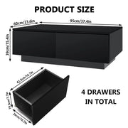Coffee Tables, Furniture, Home, Living Room Furniture, Storage Coffee TablesLED Coffee Table with 4 Drawers Center Cocktail Side Table Black High Gloss Finish - Premium  from Nobles Store - Just $167.31! Shop now at Nobles Store