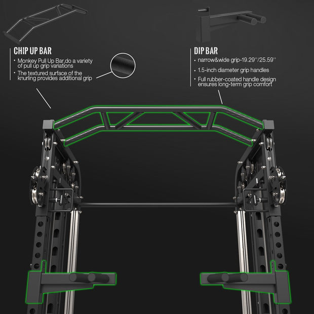Exercise & Fitness, Home Gyms, Sports & Outdoors, Strength TrainingSmith Machine, All-In-One Power Rack Cage with Adjustable Cable Crossover, Vertical Leg Press and Smith Bar with 1500 Lbs Capacity Barbell Combo - Premium  from Nobles Store - Just $1954.94! Shop now at Nobles Store