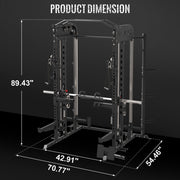 Exercise & Fitness, Home Gyms, Sports & Outdoors, Strength TrainingSmith Machine, All-In-One Power Rack Cage with Adjustable Cable Crossover, Vertical Leg Press and Smith Bar with 1500 Lbs Capacity Barbell Combo - Premium  from Nobles Store - Just $1954.94! Shop now at Nobles Store