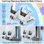 PlayStation, PlayStation 5, PlayStation 5 (PS5) Games, Video GamesPS5 Slim Wall Mount Kit with Cooling Fan & Controller Charging Station for PS5/PS5 Slim Disc & Digital Console, PS5 Wall Bracket behind TV, PS5 Slim Accessories PS5 Cooling Station - Premium  from Nobles Store - Just $49.77! Shop now at Nobles Store