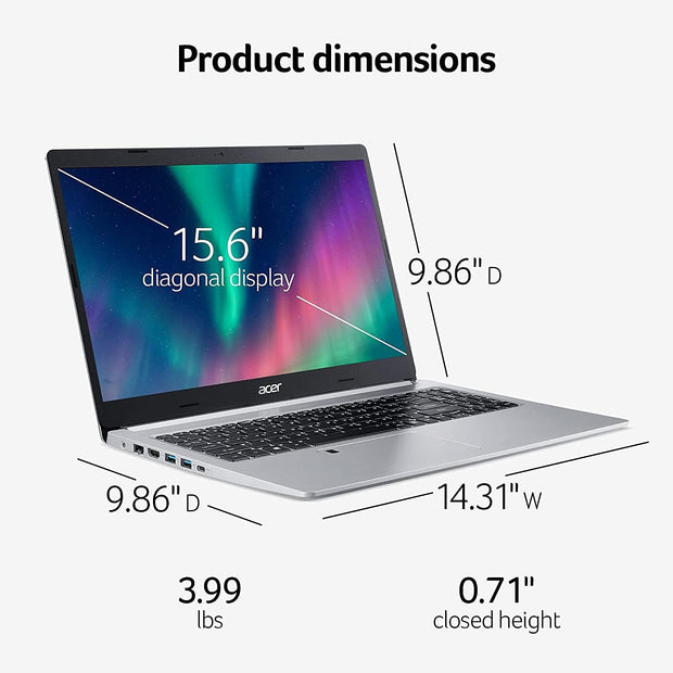 Newest Aspire 5 Premium Laptop: 15.6" FHD Comfyview IPS Display, 4-Core AMD Ryzen 3 3350U Processor(Upto 3.5Ghz), 8GB RAM, 256GB SSD, AMD Radeon, HDMI, Backlit-Kyb, Fp-Reader, Wifi-6, Win10/11S