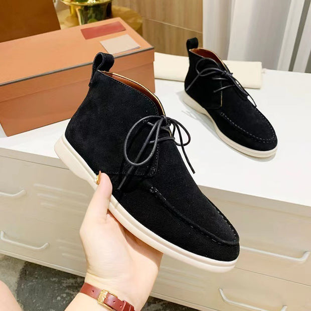 nullMen's Mid-top Flat Pumps Ankle Boots Lace-up - Premium 0 from null - Just $54.19! Shop now at Nobles Store