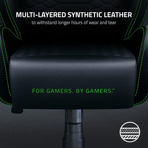 Furniture, Game & Recreation Room Furniture, Gaming Chairs, Home & Kitchen, Video Game ChairsIskur X Ergonomic Gaming Chair Black/Green - Leather Upholstered Adjustable Armrests High-Density Foam Cushions - Premium  from Nobles Store - Just $843.48! Shop now at Nobles Store