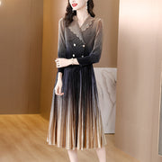 Clothing, null, WomenSuit Collar Large Hem Pleated Pleuche Dress - Premium 0 from Nobles Store - Just $91.95! Shop now at Nobles Store