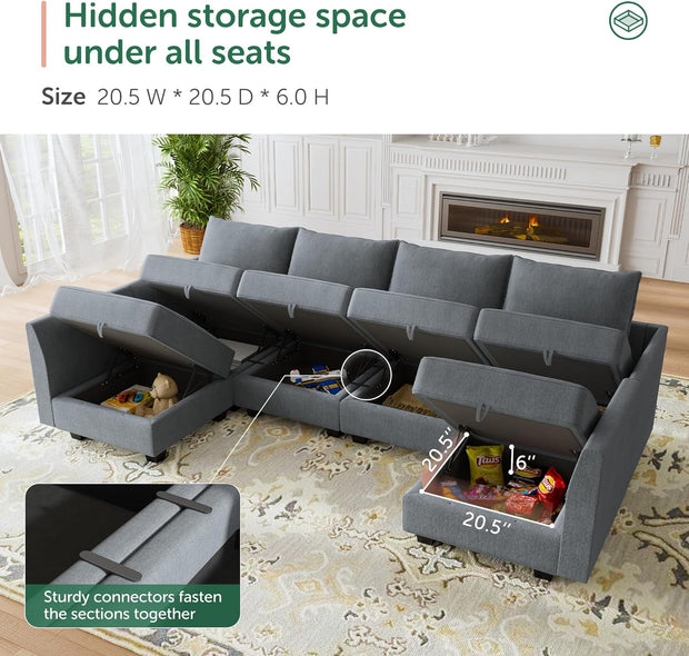 Furniture, Home & Kitchen, Living Room Furniture, Sofas & CouchesHONBAY Modular Sectional Sofa U Shaped Modular Couch - Premium  from Nobles Store - Just $1590.33! Shop now at Nobles Store