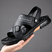 Men's Summer Soft Bottom Beach Cowhide Sandals - Premium 0 from Nobles Store - Just $35.59! Shop now at Nobles Store