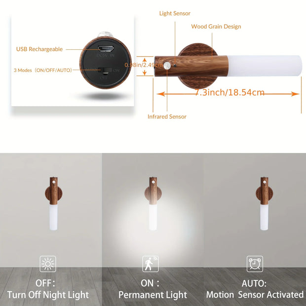 Flashlight, Night LightWood Motion Sensor Light - Premium  from Nobles Store - Just $35.15! Shop now at Nobles Store