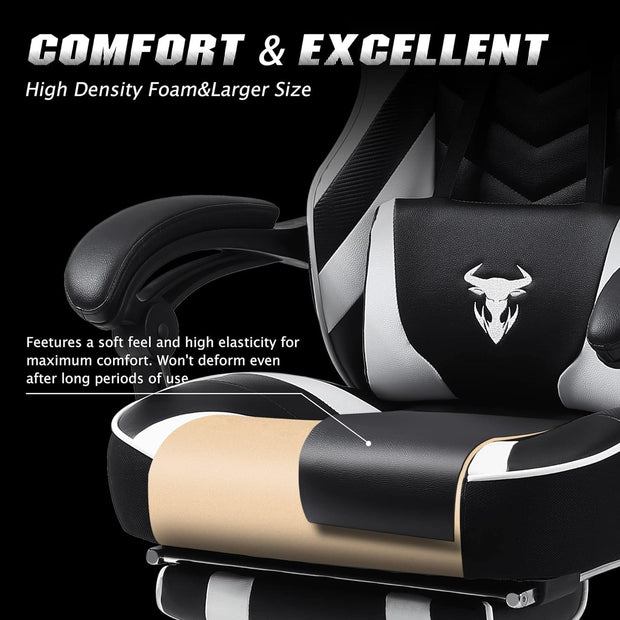 Furniture, Game & Recreation Room Furniture, Gaming Chairs, Home & Kitchen, Video Game ChairsErgonomic Gaming Chair with Footrest Recliner Computer Chair with Massage High Back - Premium  from Nobles Store - Just $299.21! Shop now at Nobles Store