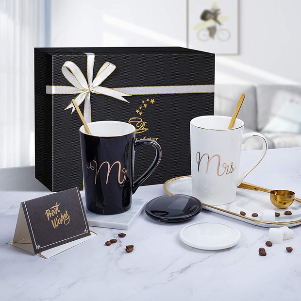 & Saucers, Cups, Dining & Entertaining, Glassware & Drinkware, Home & Kitchen, Kitchen & Dining, Mug Sets, MugsMr and Mrs Coffee Mugs Set - Premium  from Nobles Store - Just $50.21! Shop now at Nobles Store
